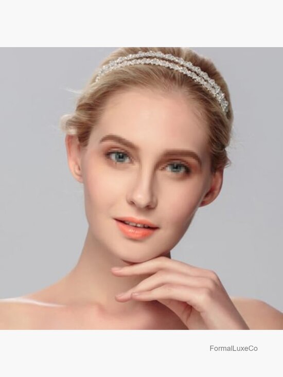Double Layer Rhinestone Headband Wedding Hair Hoop Bridal Hair Accessories main image 6